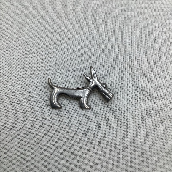 Vintage J Coro Terrier Brooch Minimalist Line Art Design - Picture 5 of 6